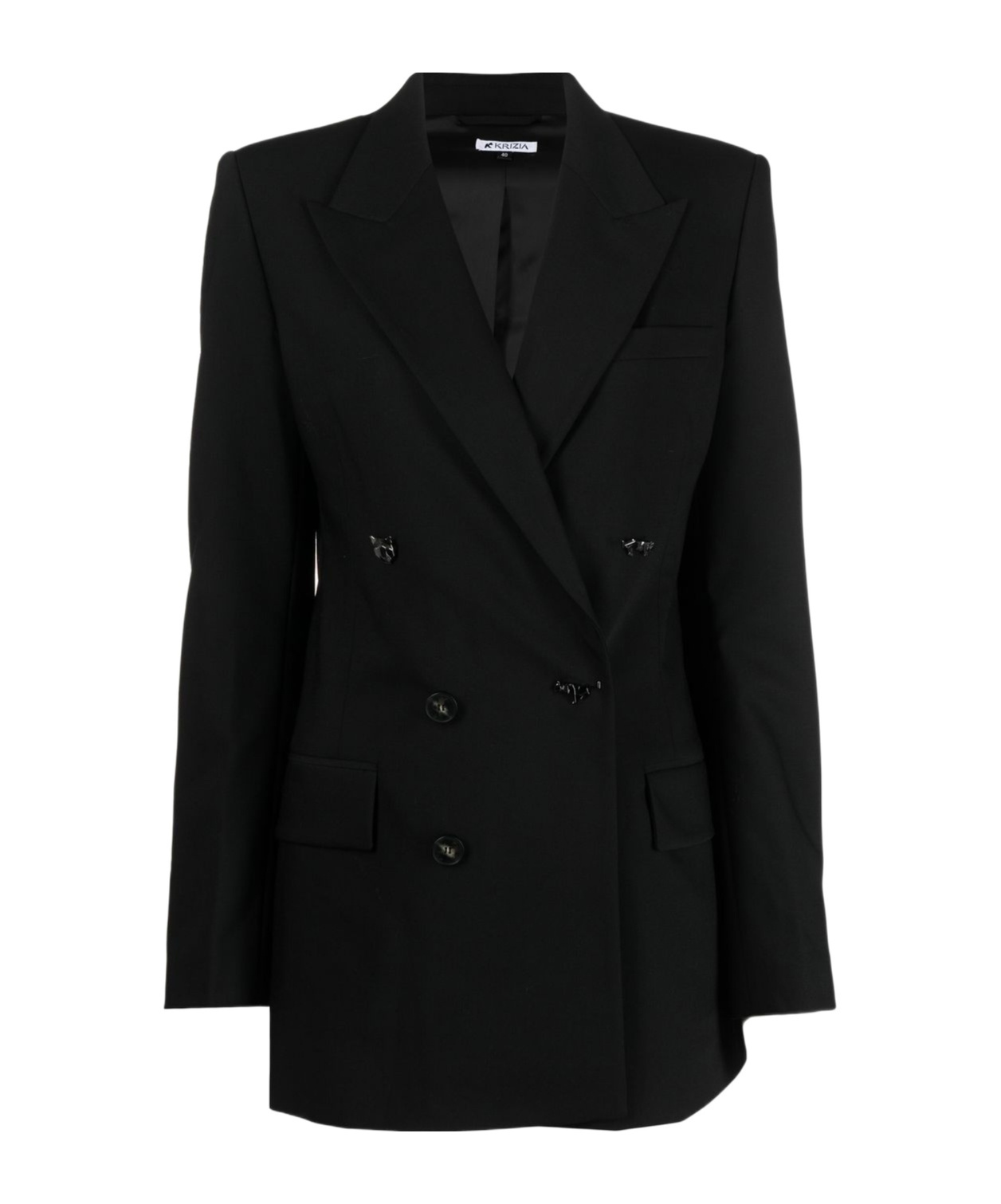 Krizia Long-sleeved Suit Coat In Black