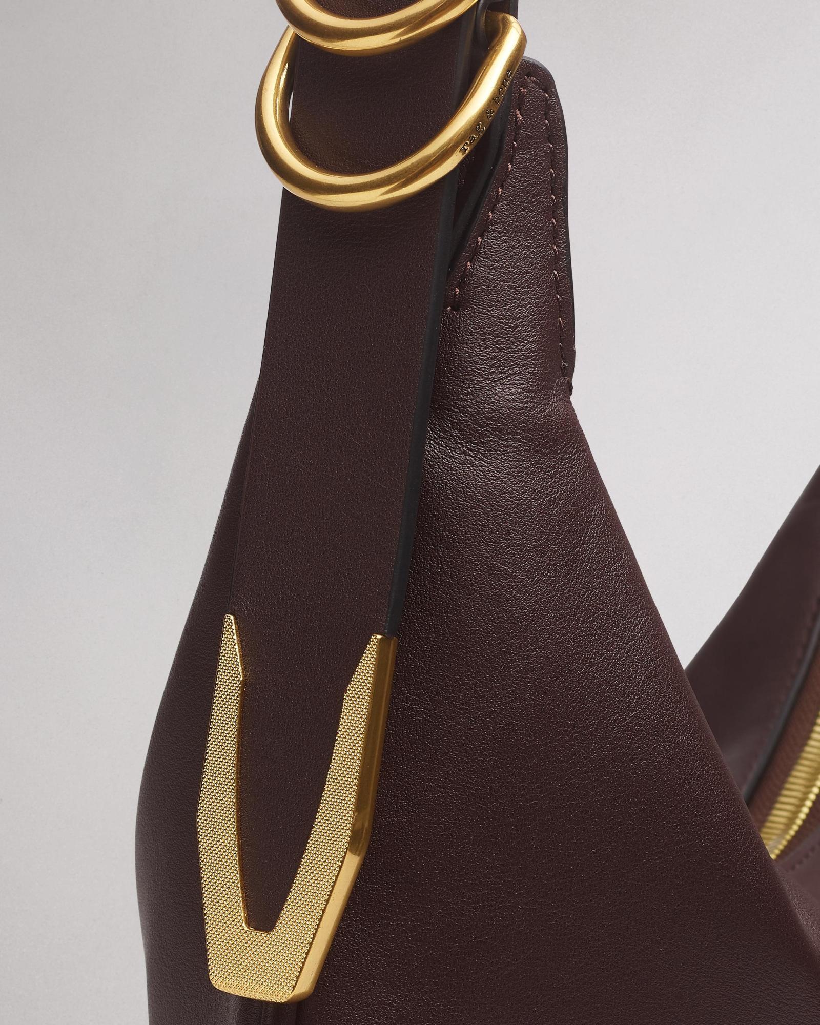 Rag & Bone Zippered Shoulder Bag In Dark Brown