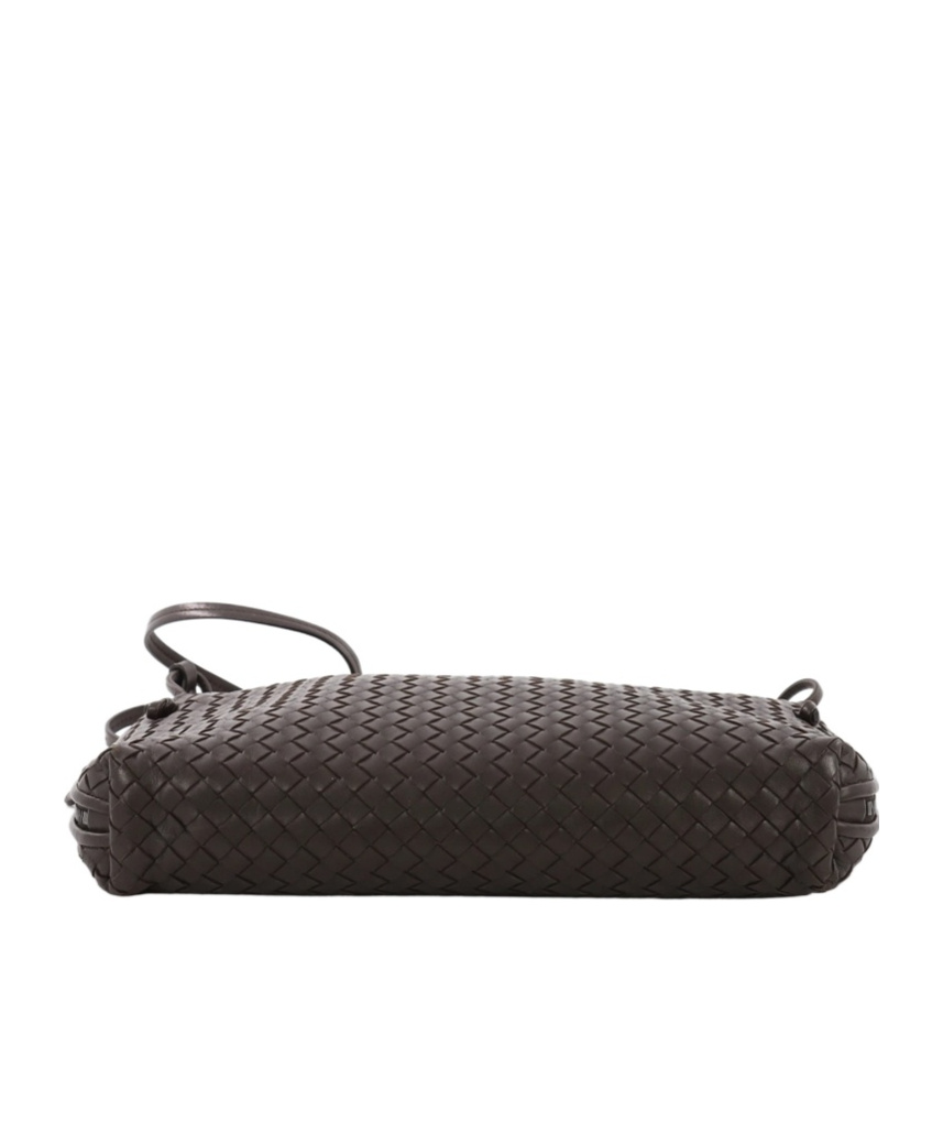 Shop Bottega Veneta Knitted Cross-body Bag In Brown