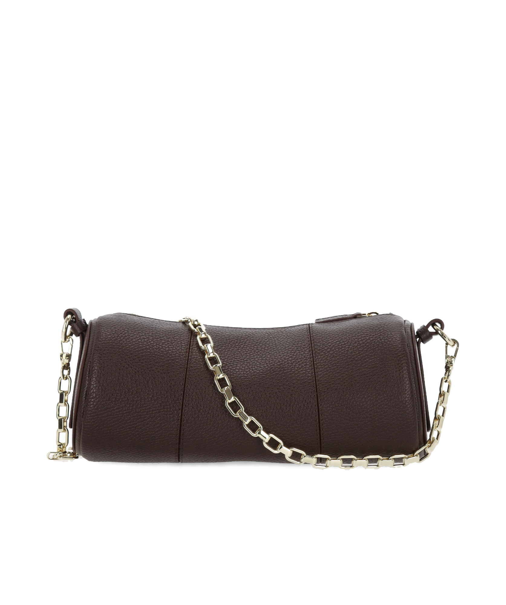 Manu Atelier Logo Shoulder Bag In Dark Brown