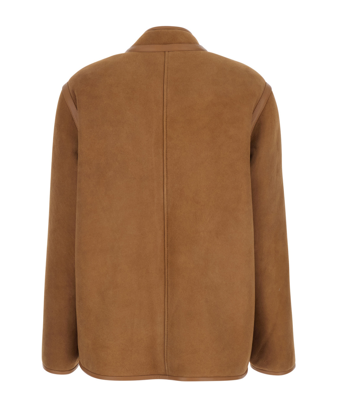 Blazé Milano Curly Shearling-lined Suede Jacket In Neutral