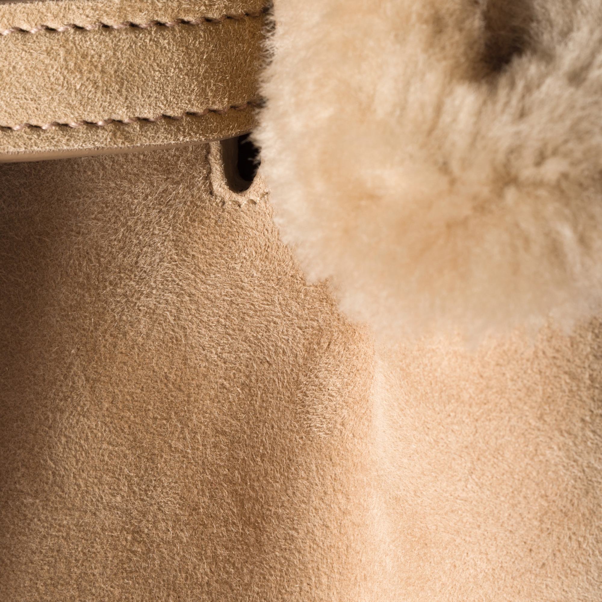 Miu Miu Aventure Shearling Tote Bag In Brown