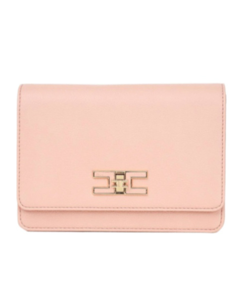 Elisabetta Franchi Small Logo Shoulder Bag In Nude