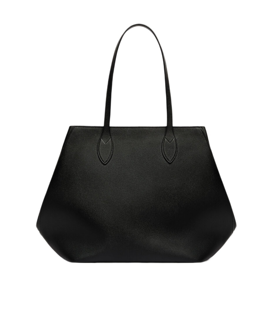 Valextra Large Vivi Leather Tote Bag In Black