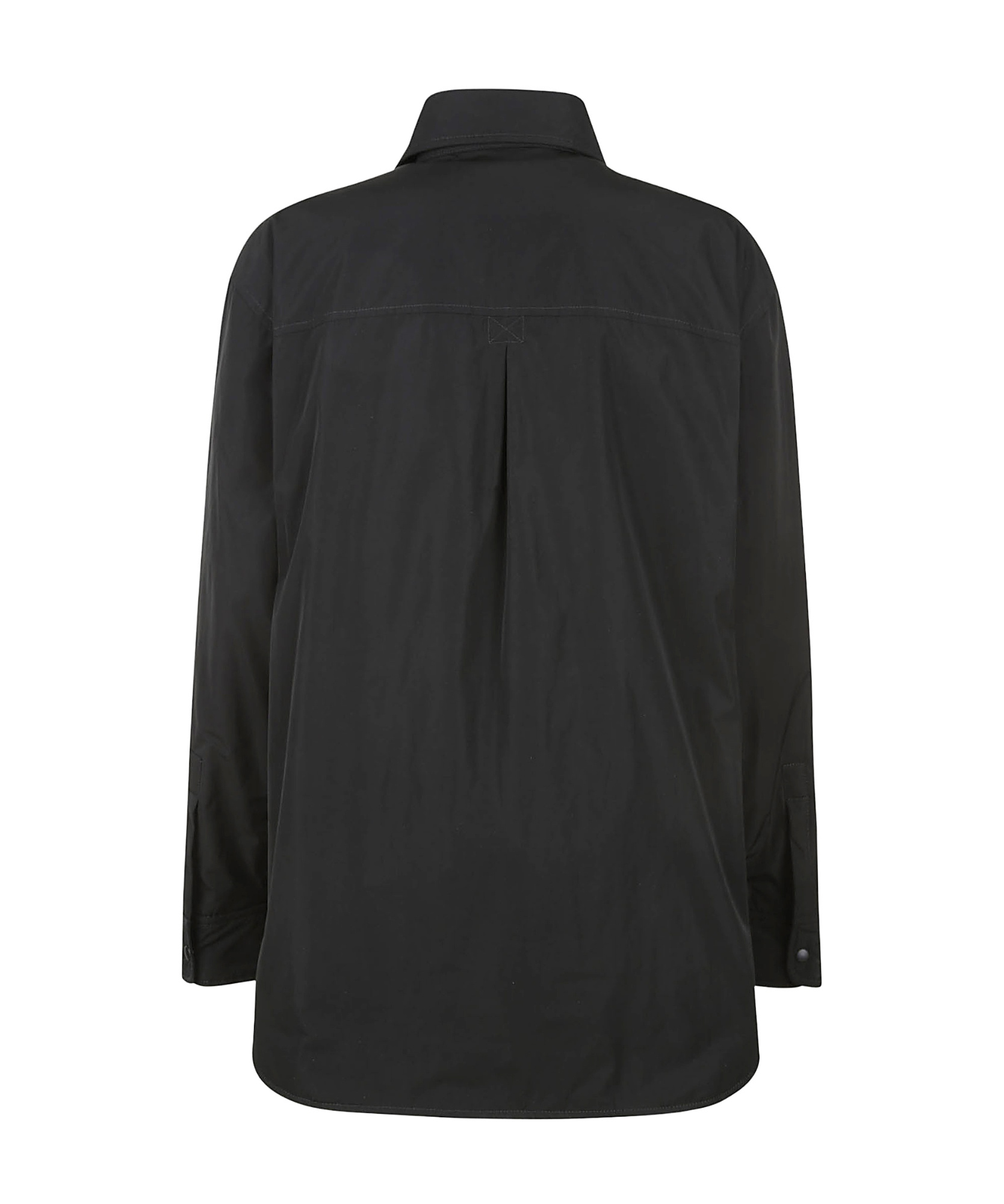 Aspesi Patched Chest Pocket Two-buttons Shirt In Black