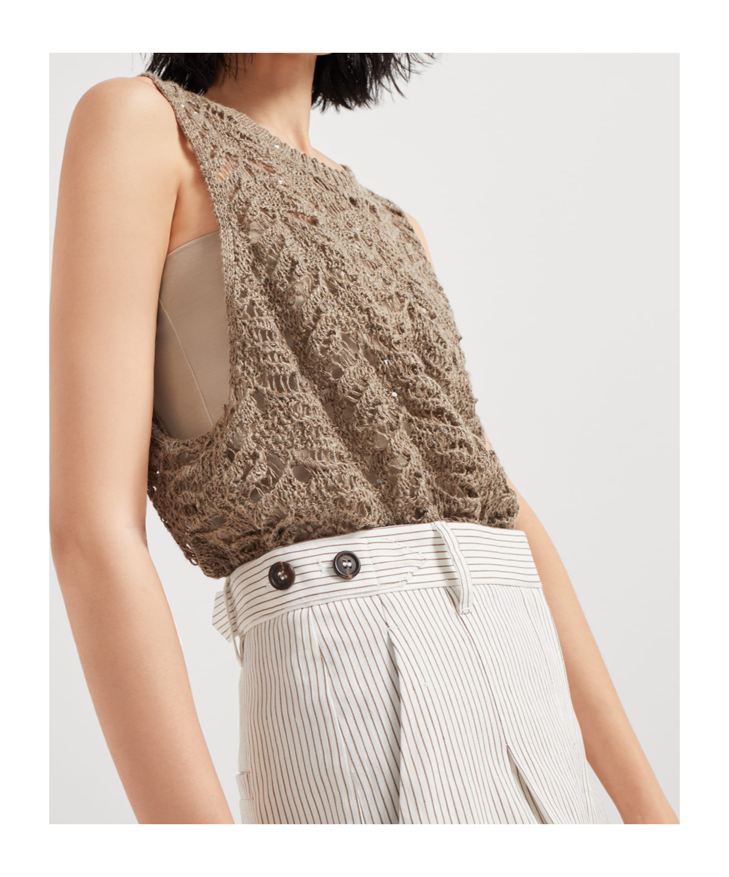 Brunello Cucinelli Belt Loops Slacks In White