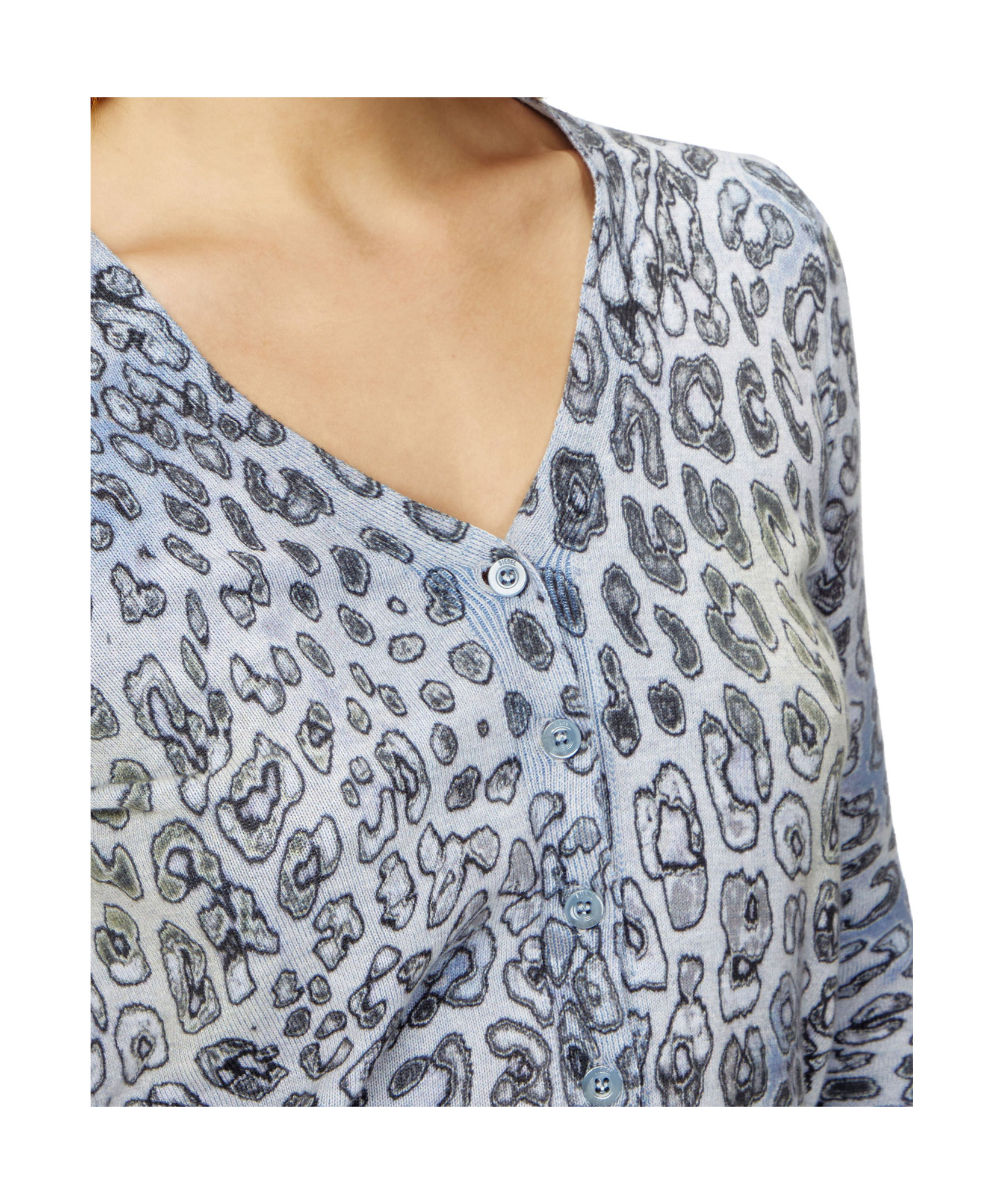 Diesel Leopard Print Cardigan In Blue