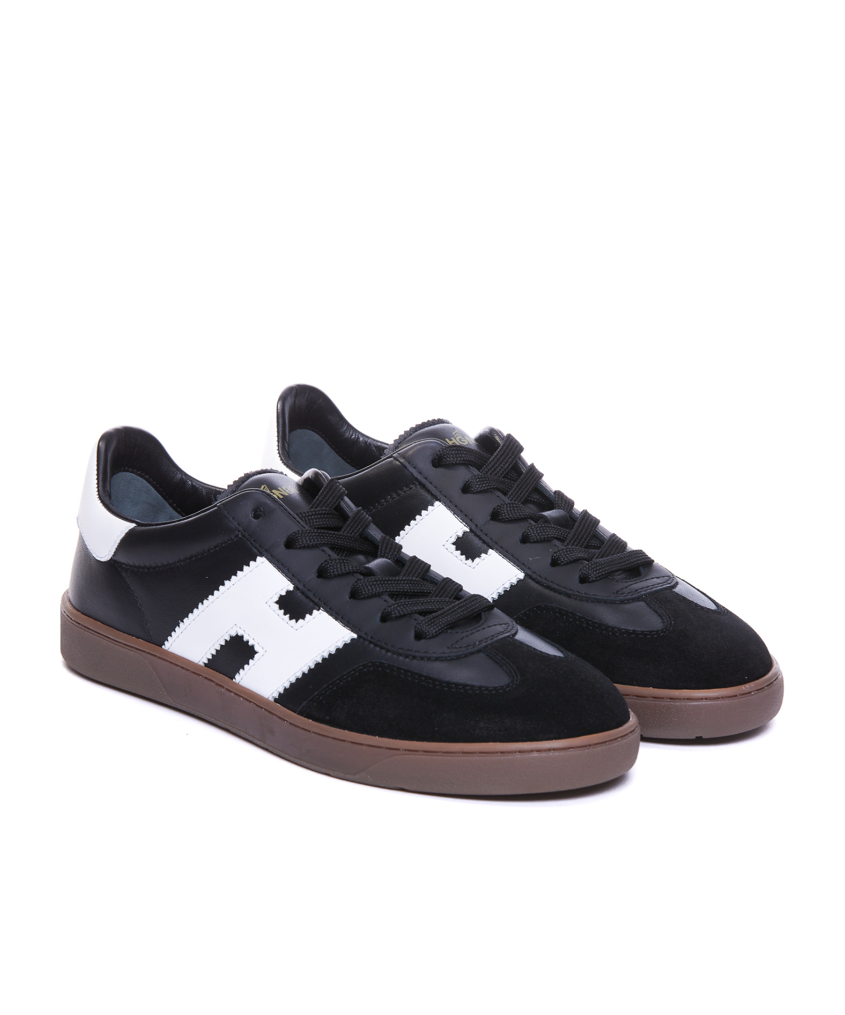 Hogan Round Head Low-cut Casual Shoes In Black