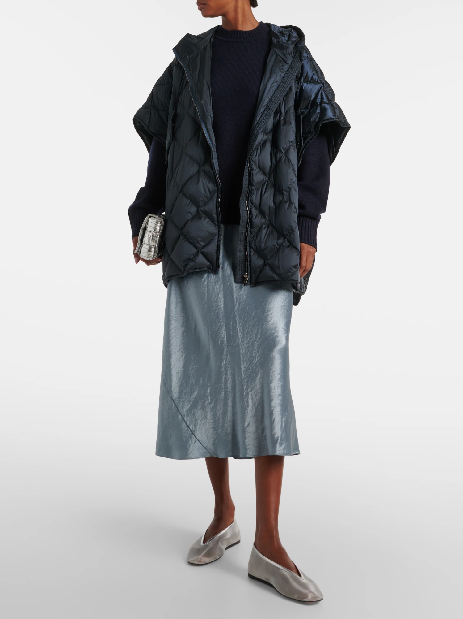 Max Mara Down The Cube Quilted Jacket In Black