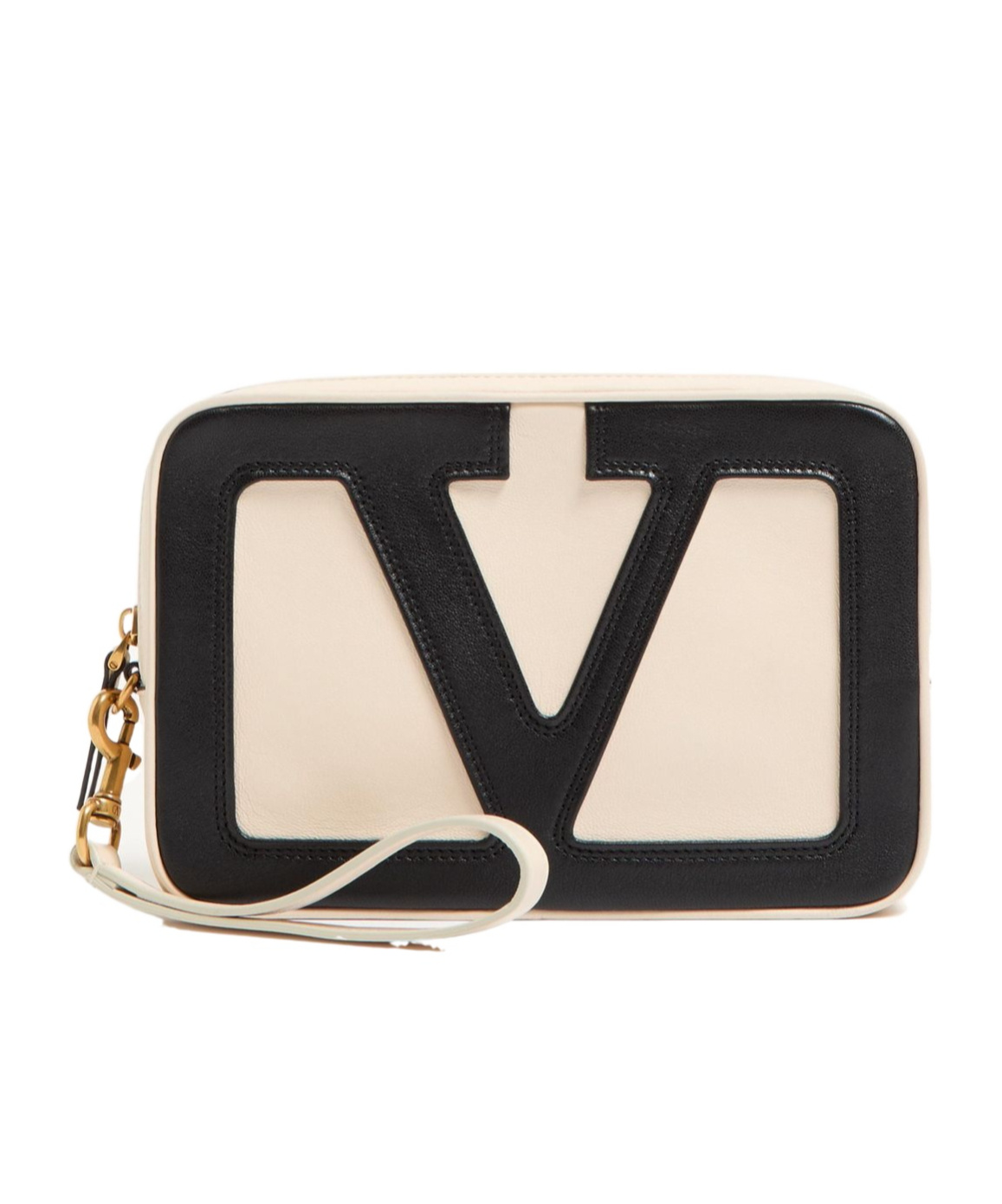 Valentino Zipper Clutch In Nude