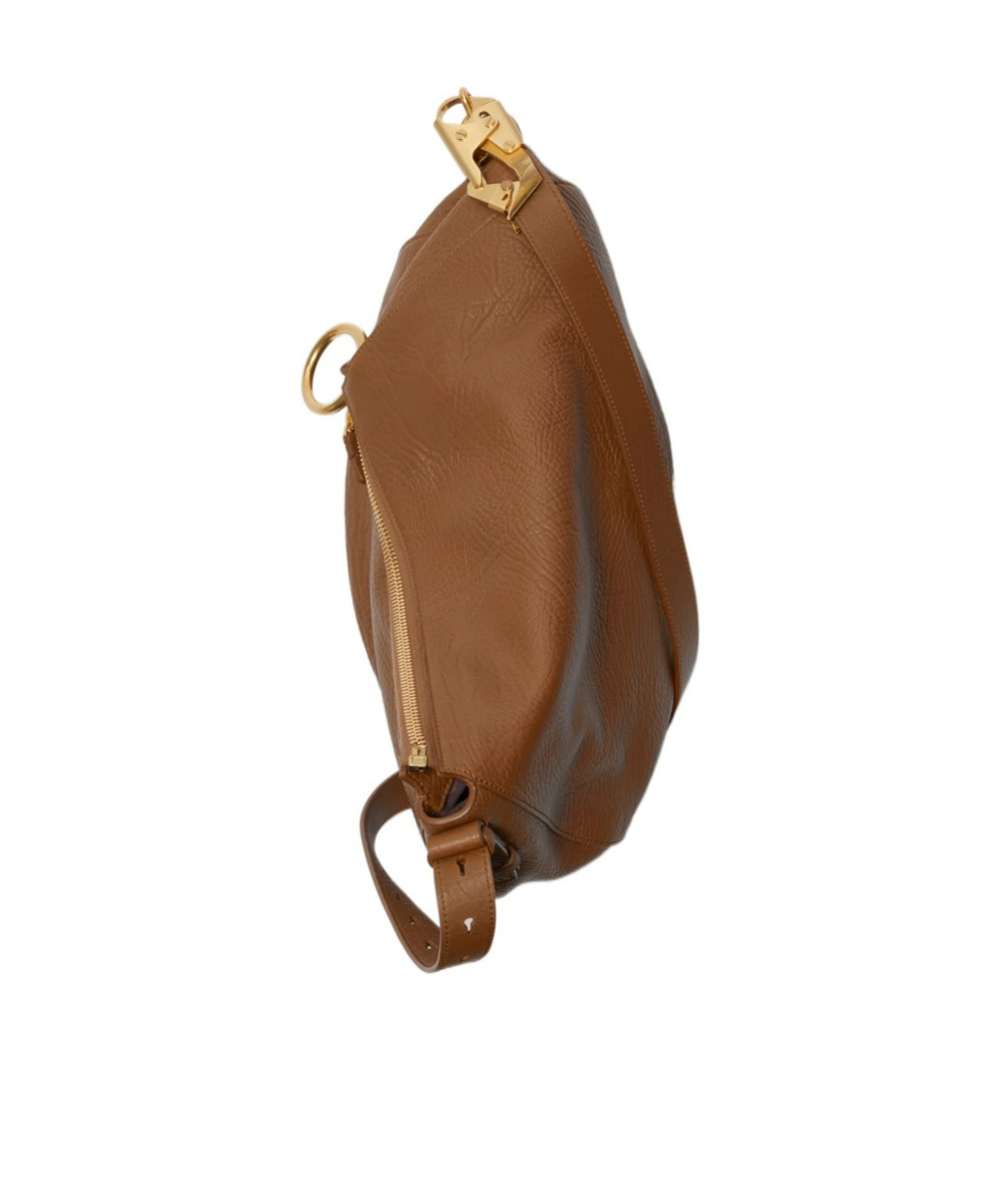 Burberry Medium Knight Calf Leather Shoulder Bag In Brown