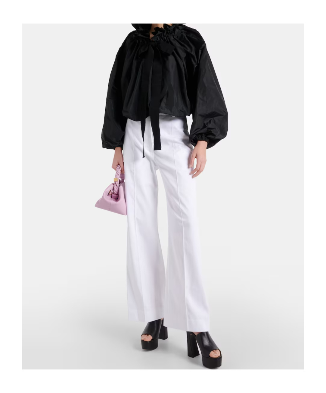 Patou Ruffled Cropped Cardigan In Black