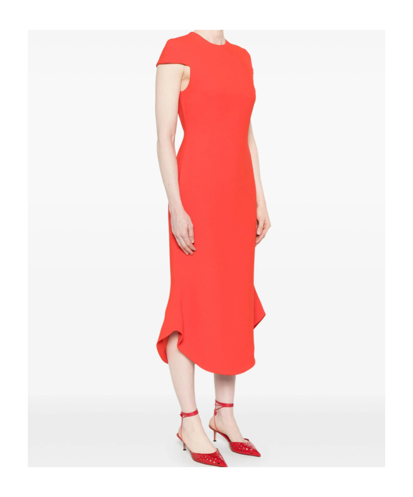 David Koma Short Sleeve Dress In Orange
