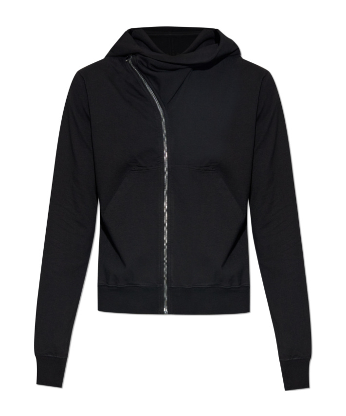 Rick Owens Drkshdw Asymmetrical Zipper Sweatshirt In Black