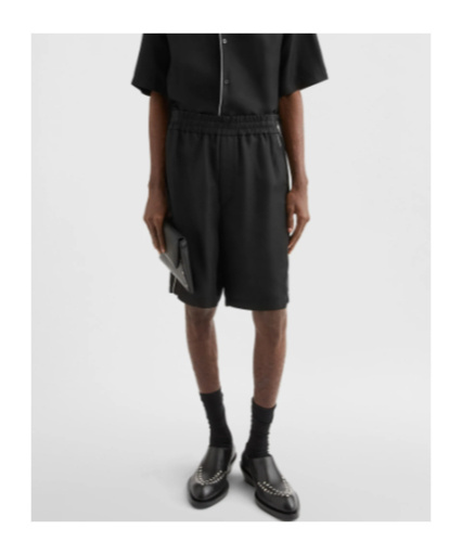 Jil Sander Fluid Viscose Shorts In Black