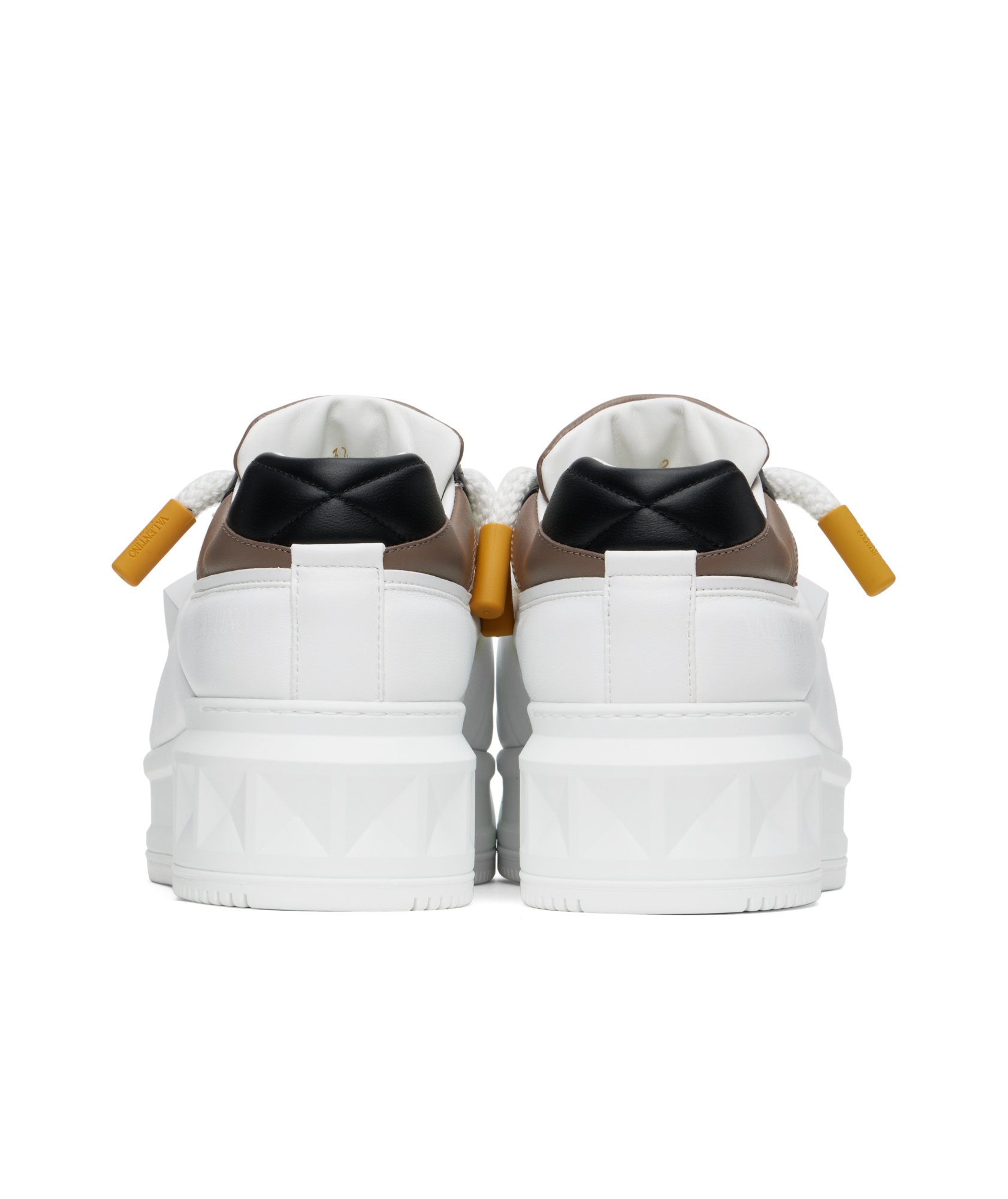 Valentino Stud Xl Low-top Sneakers With Contrasting Panels In White