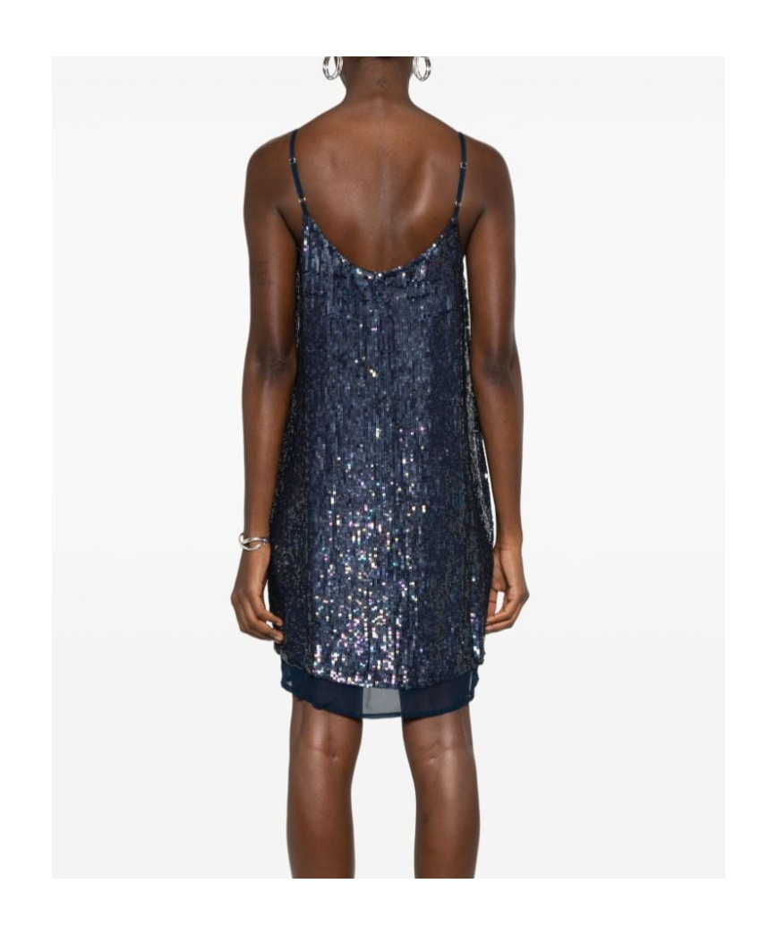 P.a.r.o.s.h Gabriel Sequinned Mini Dress In Black