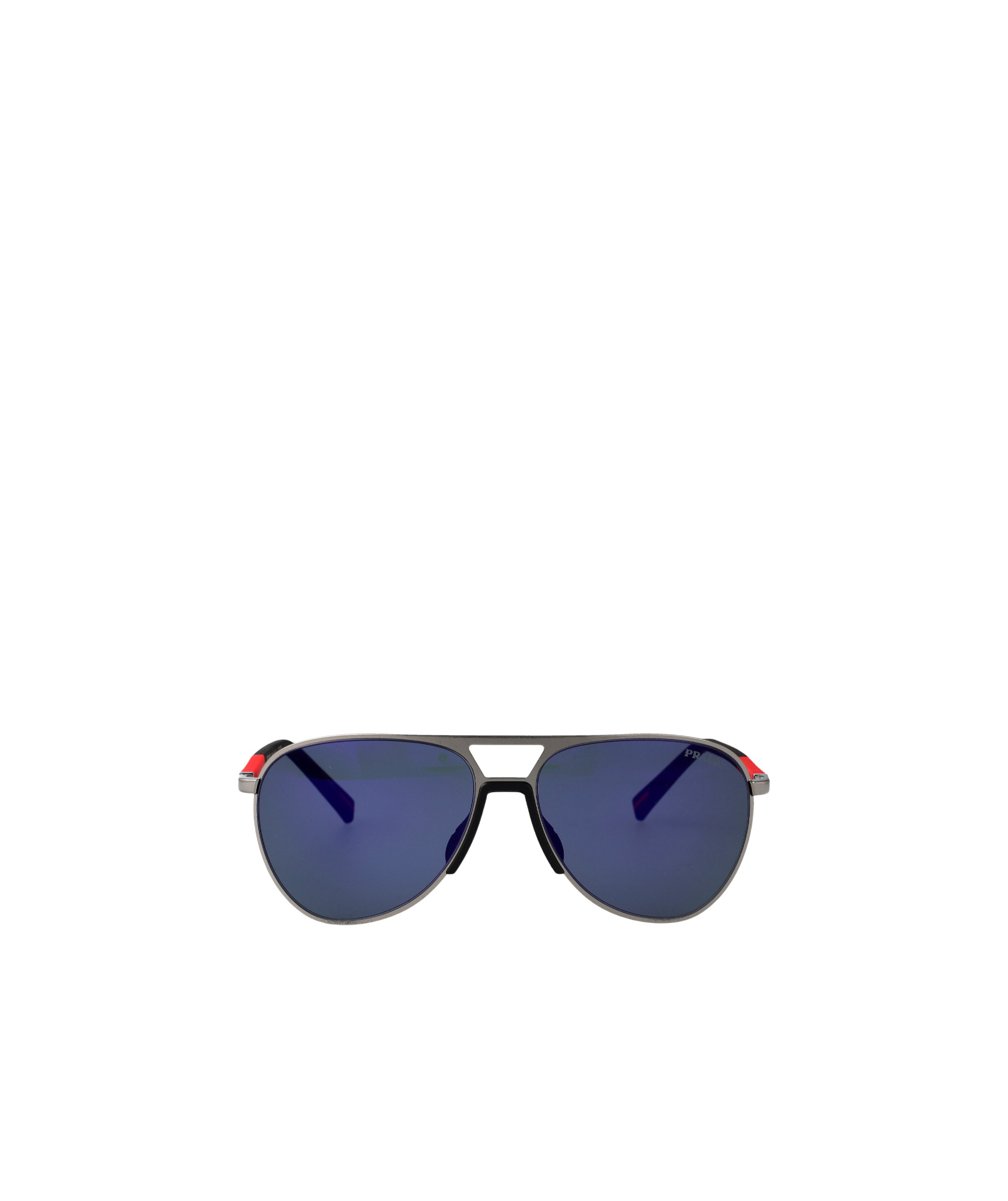 Prada Linea Rossa Gunmetal Metal Sunglasses In Blue