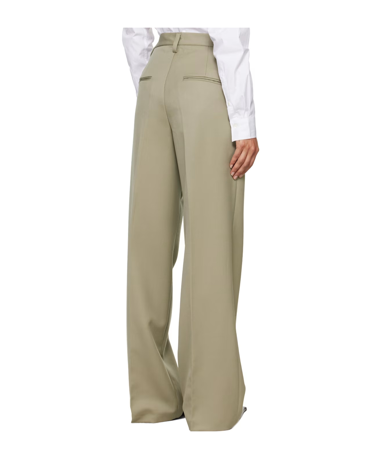 ANINE BING CARRIE PLEAT-DETAIL WOOL TROUSERS