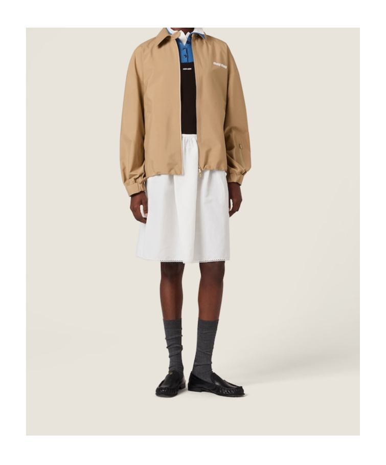 Miu Miu Technical Fabric Windbreaker In Brown
