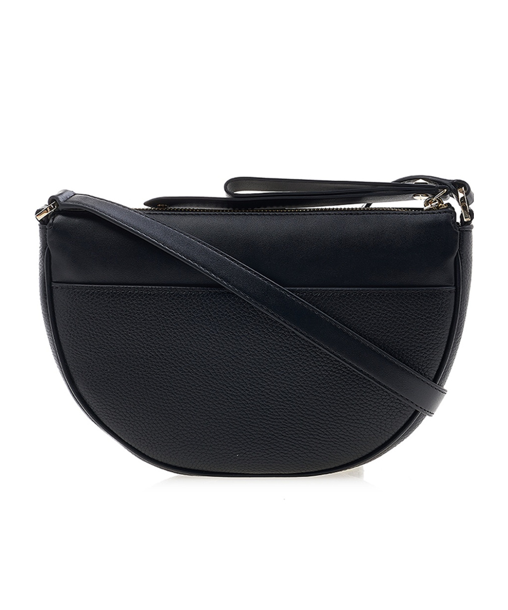 Michael Kors Leather Logo-plaque Saddle Bag In Black