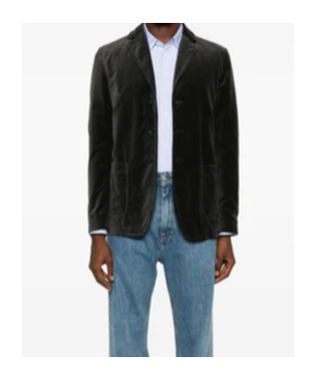 Aspesi Velvet Lapel Blazer In Black