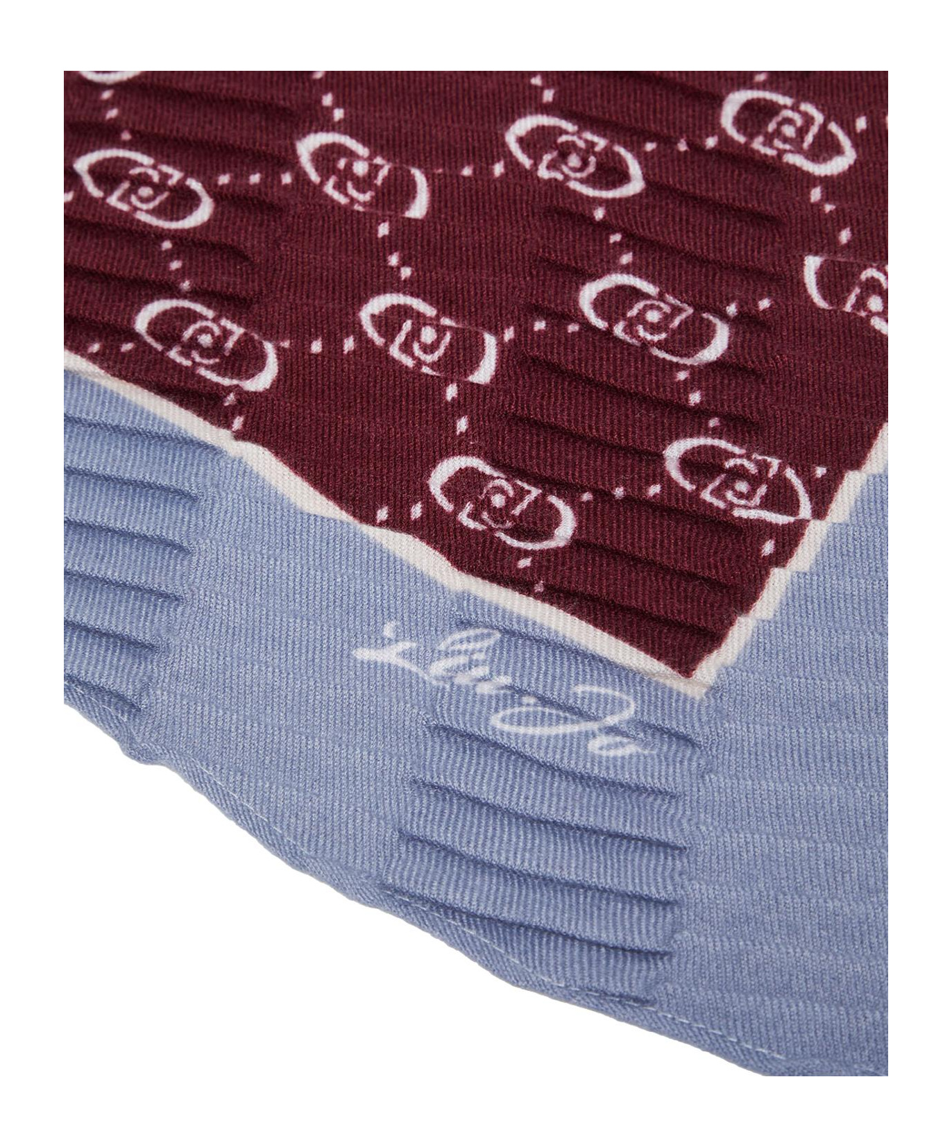 Liu •jo Pleated Printed Scarf In Brown