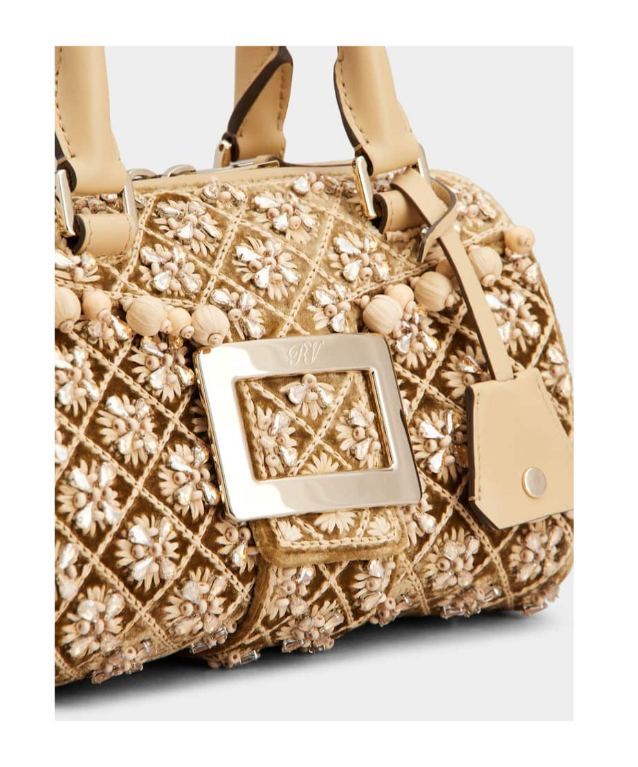 Roger Vivier Belle Vivier Bag In Velvet In Neutral