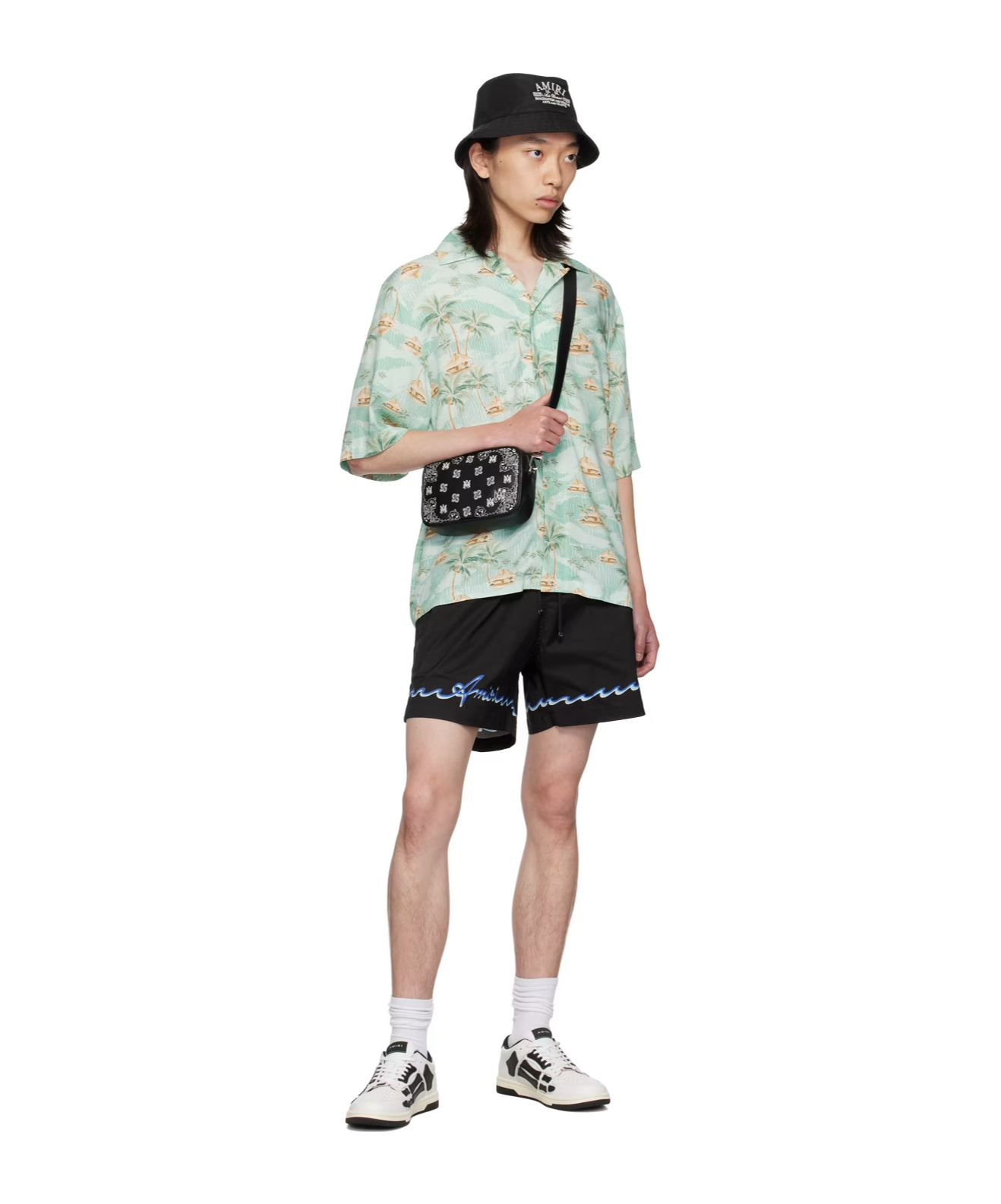 Amiri Printed Short-sleeved Shirt In Green