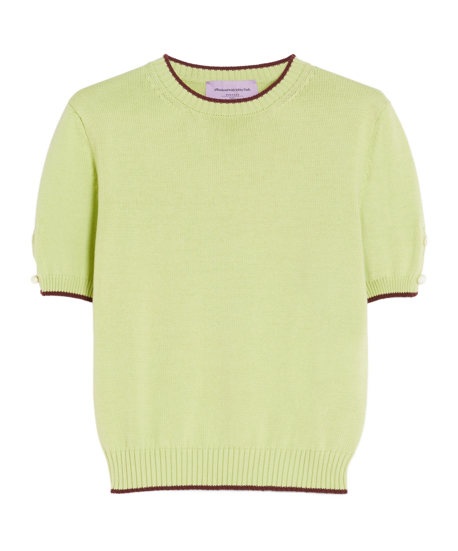 Shop Weekend Max Mara Short-sleeved Cotton Jumper In Light Green