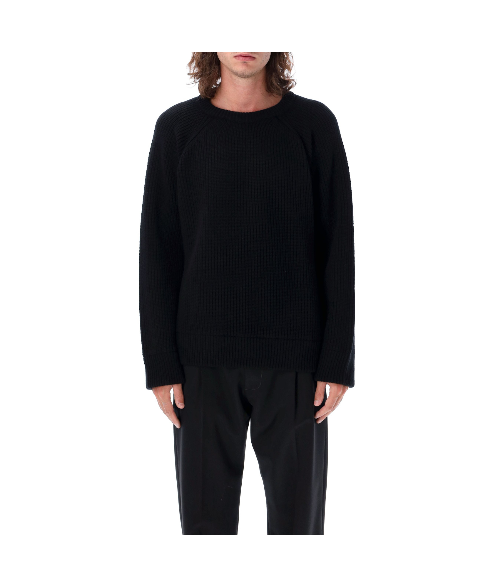 Valentino Men's Ribbed Sweater In Black