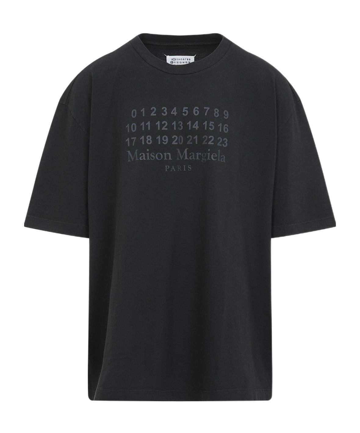 Maison Margiela Topstitched Logo Oversized T-shirt In Black