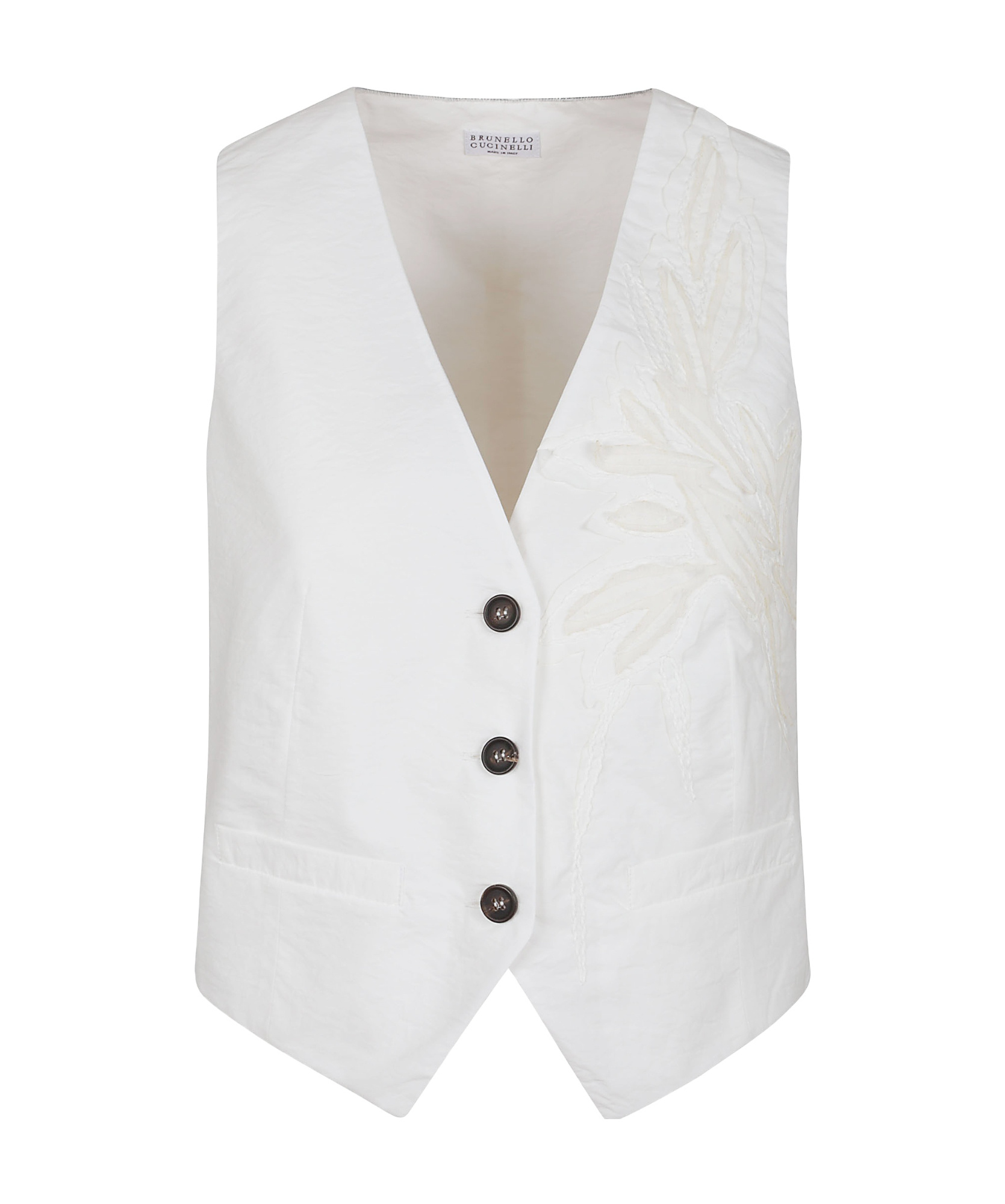 Brunello Cucinelli Weste Monili Aus Popeline In White