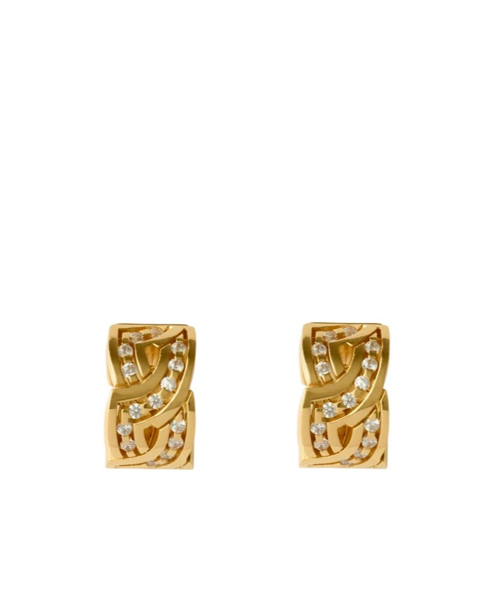 BURBERRY SHIELD INFINITY HOOP EARRINGS