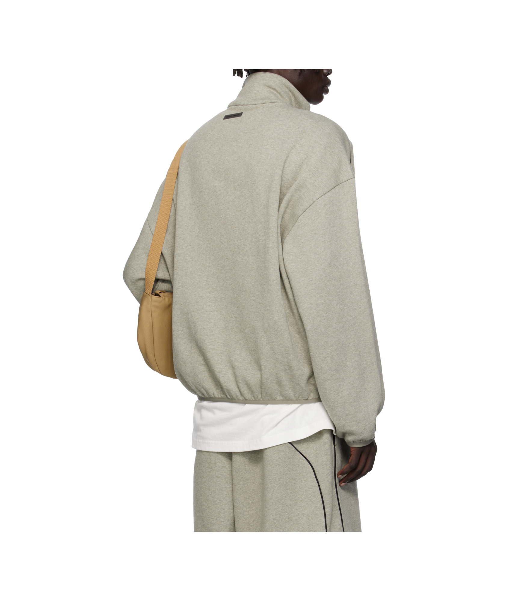 Essentials Logo Patch Casual Jacket In Brown