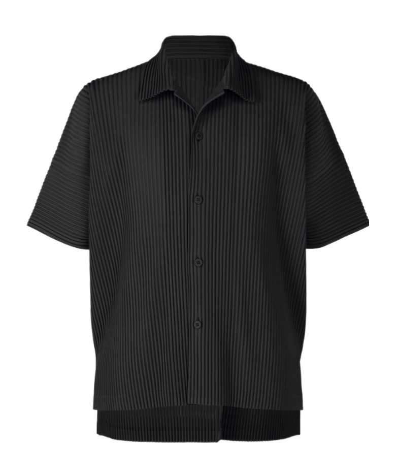 Issey Miyake Men's Pleated Button-down Shirt In Black