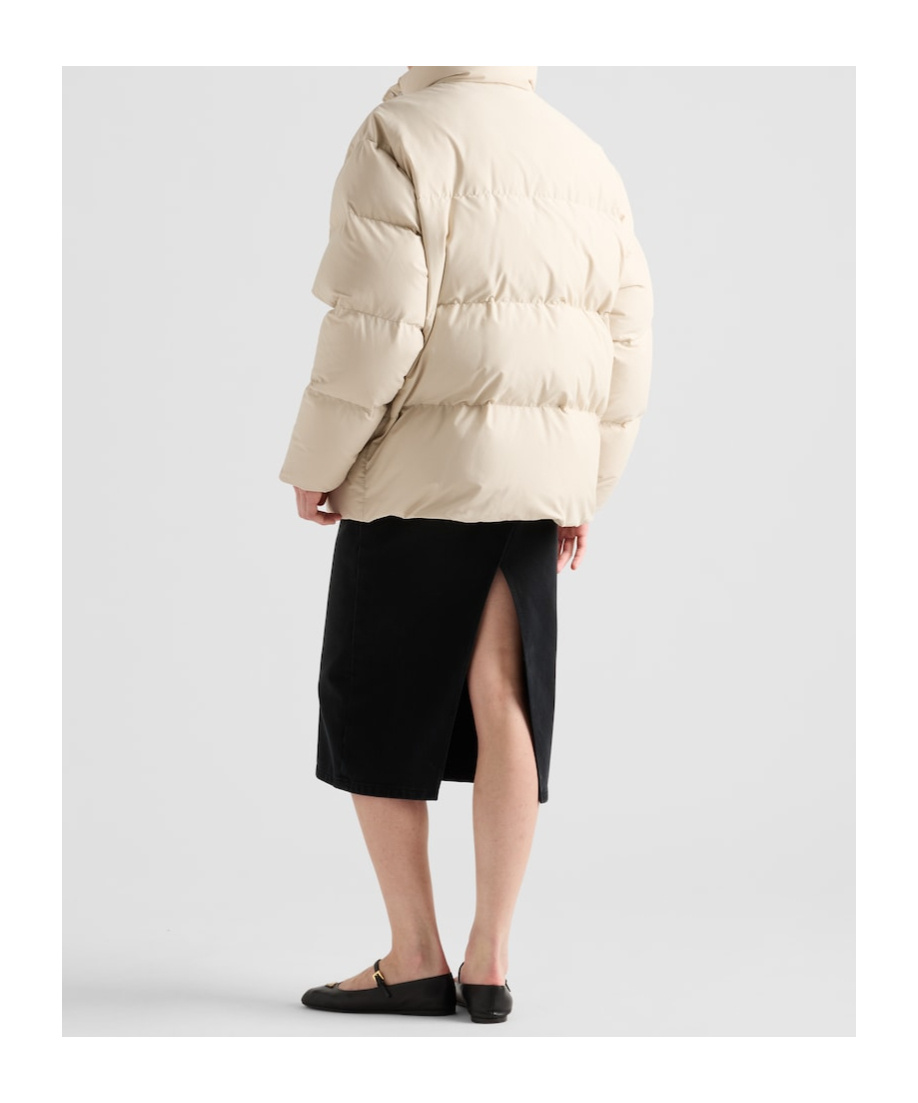 Prada Technical Fabric Down Jacket In Nude