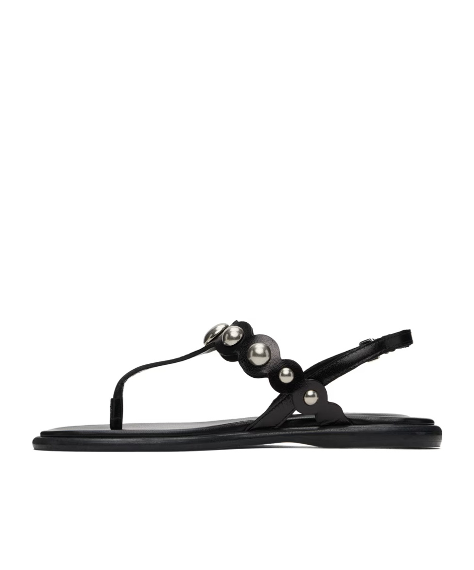 Isabel Marant Black Nya Flat Sandals In Black