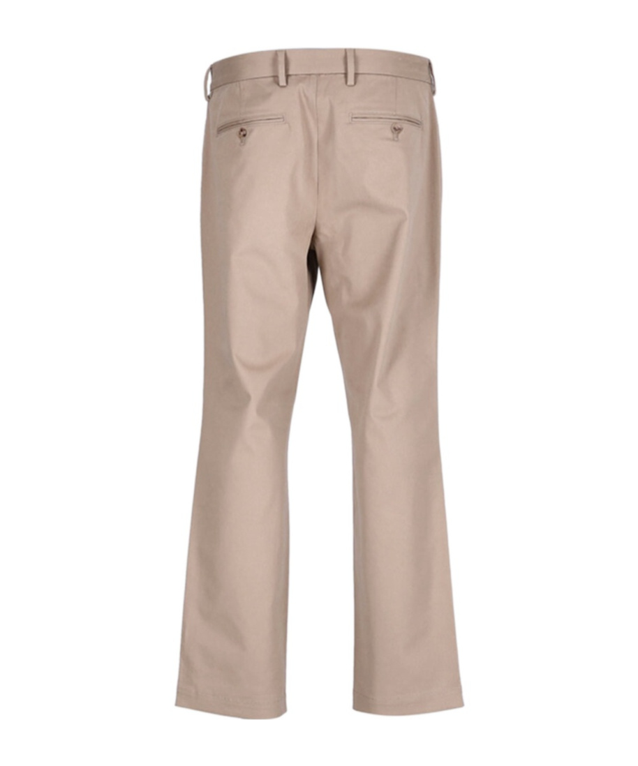 Saint Laurent Button Detailed Straight Leg Pants In Nude