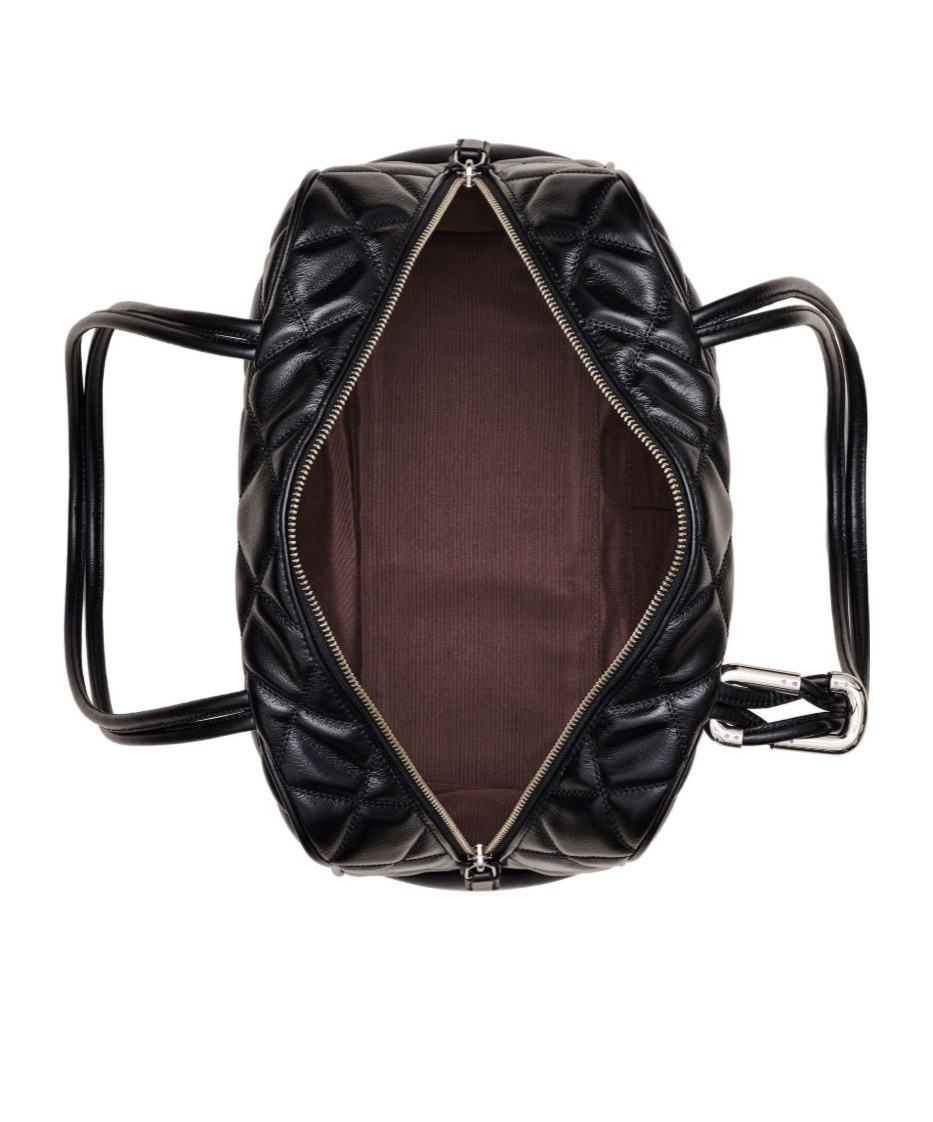 Marc Jacobs The Quilted Leather Dual Satchel Handbag In Black