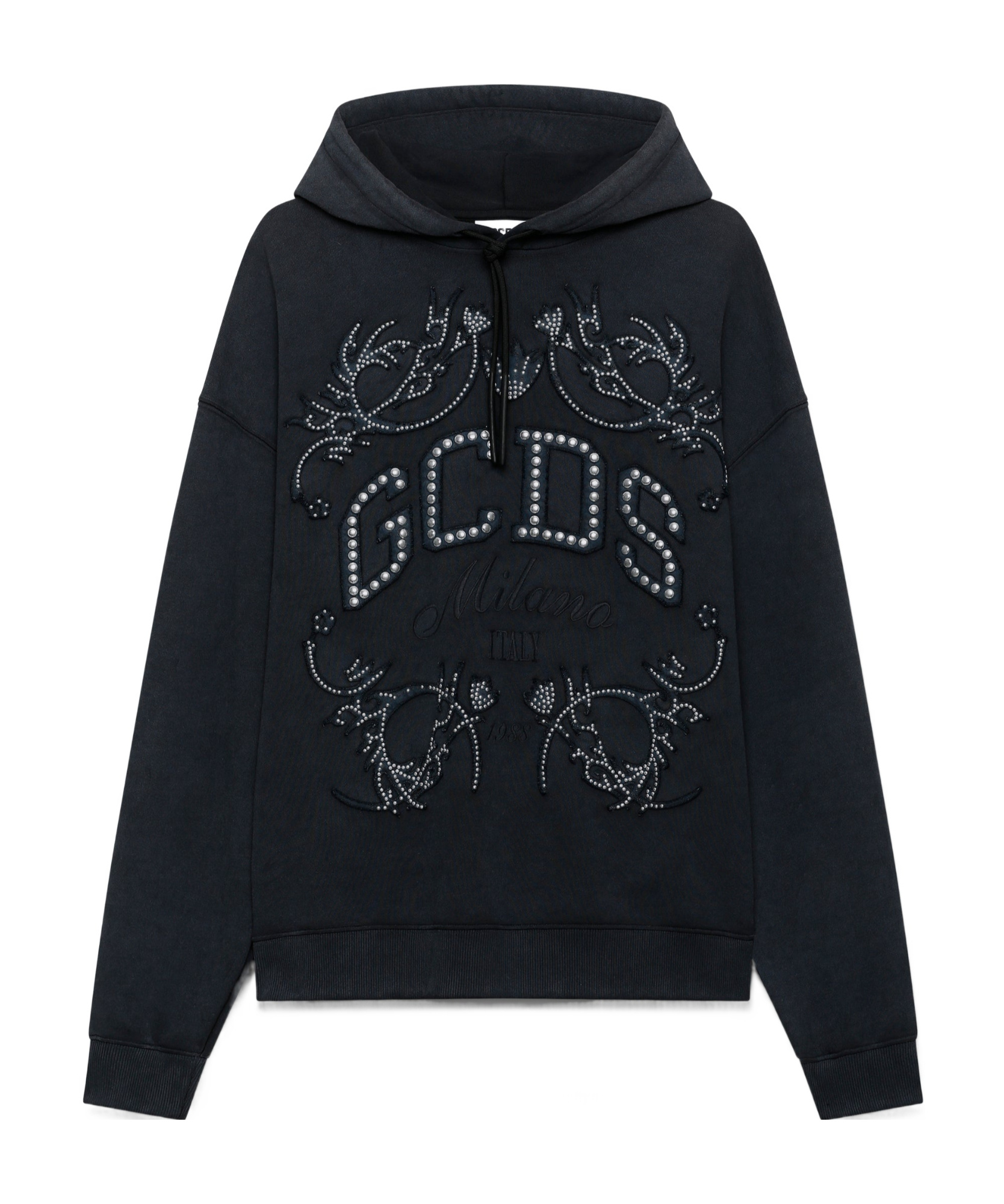 Gcds Logo-patch Hoodie In Black