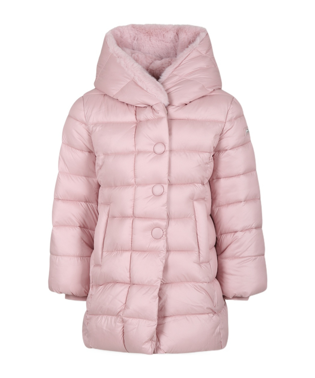 Monnalisa Hooded Padded Coat In Pink