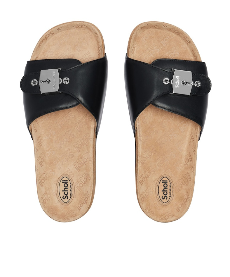 Balenciaga Men's I Scholl Flat Sandal In Black In Black
