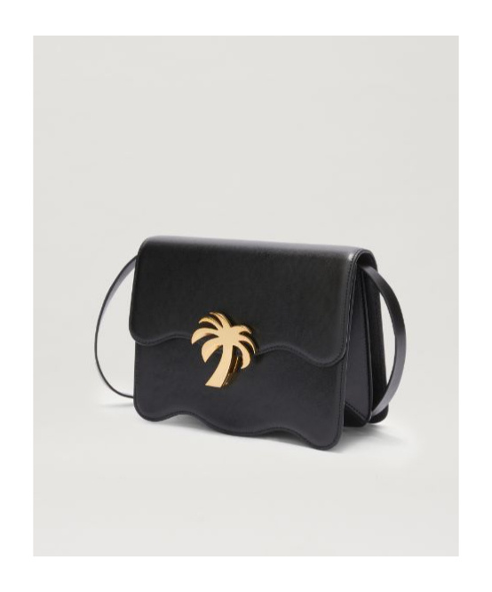 Palm Angels Black Micro Palm Beach Bag In Black