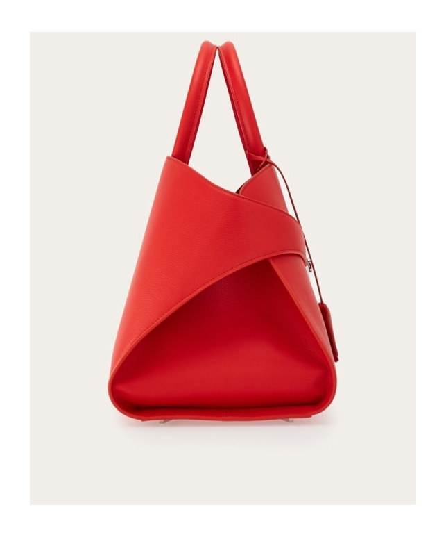 Ferragamo Hug Small Leather Top Handle Bag In Red
