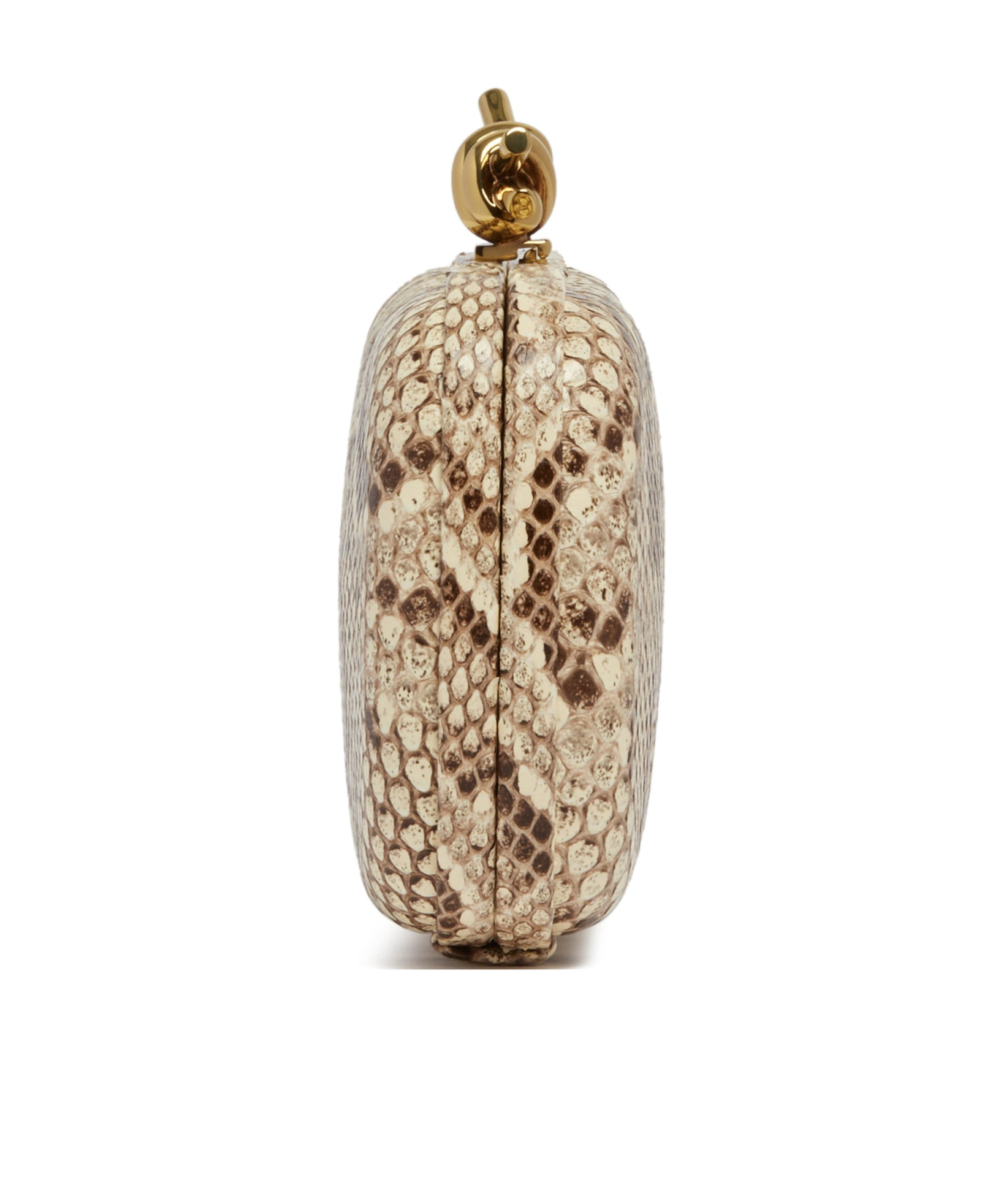 Bottega Veneta Knot Python Minaudiere In Nude