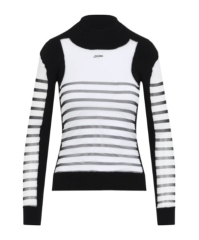 Jean Paul Gaultier Printed 'mariniere' Knit Pullover In White
