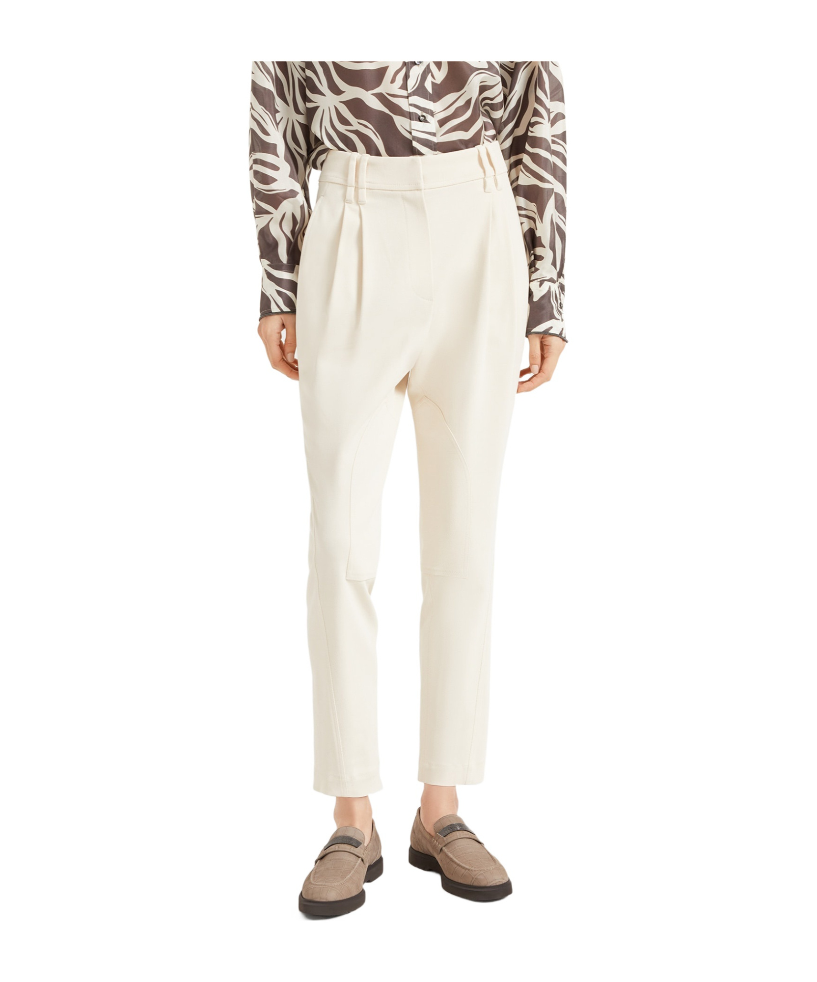 Brunello Cucinelli Equestrian Trousers In White