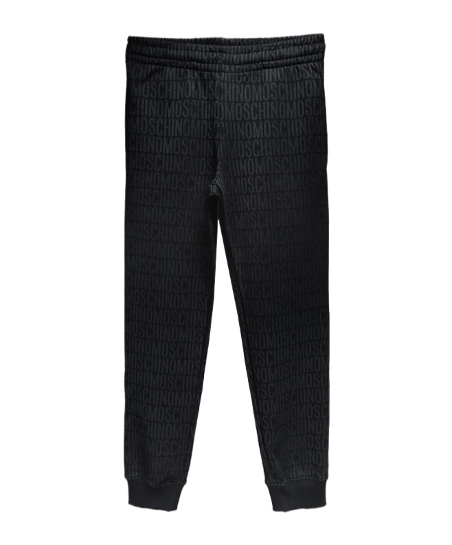 Moschino Cotton Joggers With Ribbed Elastic Waist In Black