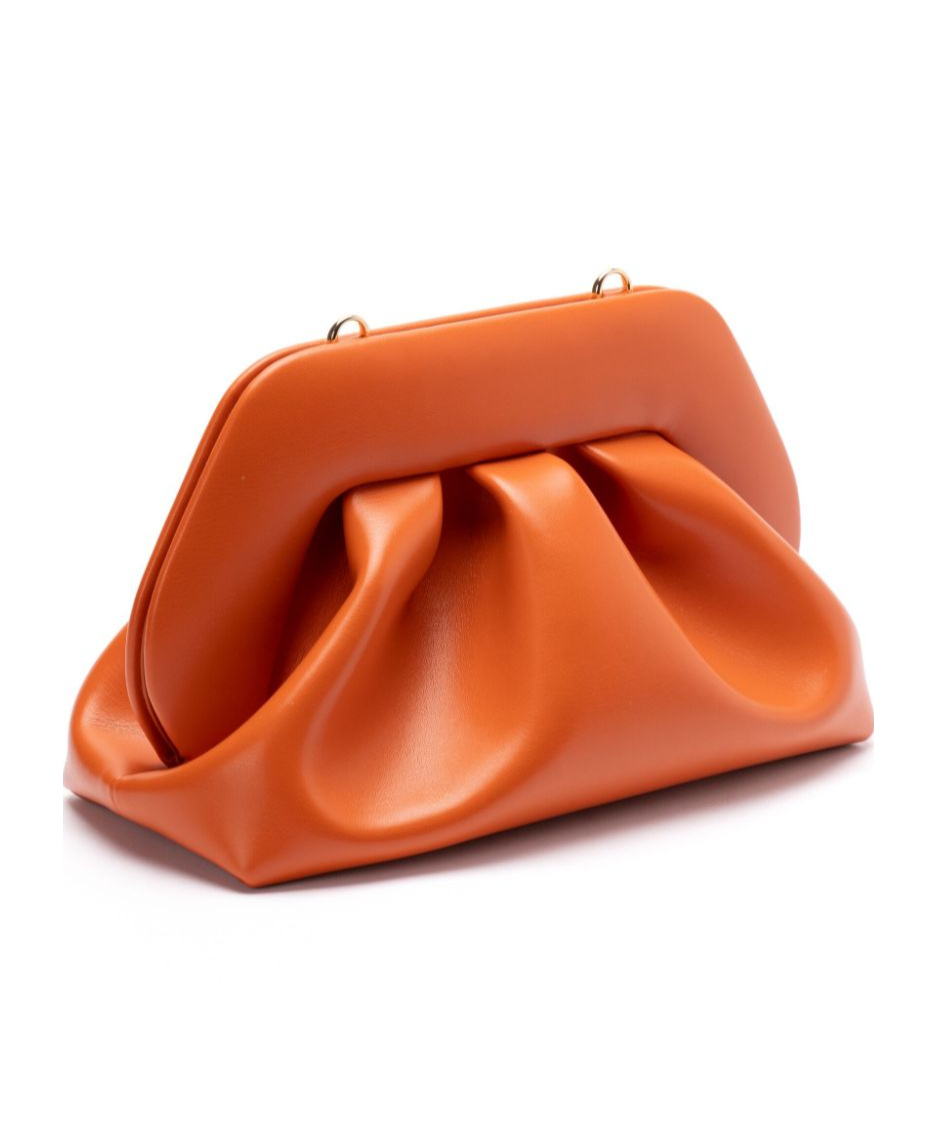 Themoirè Tia Vegan Fabric Clutch Bag In Orange